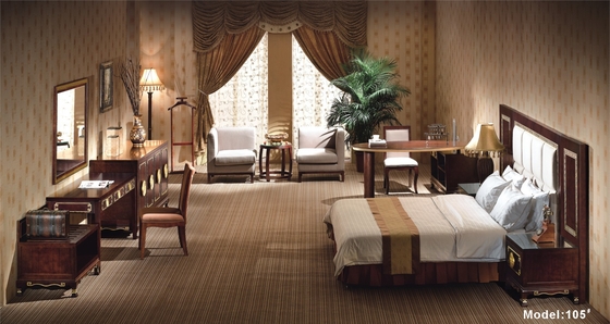 Certificazione di re Bedroom Sets With ISO18001 di legno solido di colore della noce