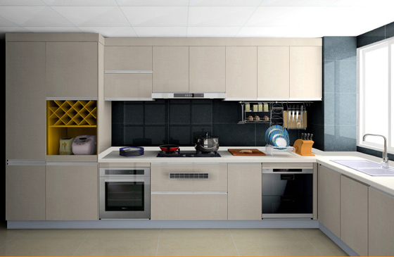 ISO14001 ha personalizzato l'armadio da cucina laminato di lusso ha messo gli armadi da cucina bianchi acrilici